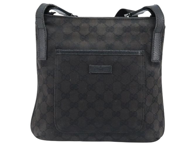 Bolsa de Ombro GG Canvas Gucci Preto Prata 122793 Auth bs34005 - vista 2