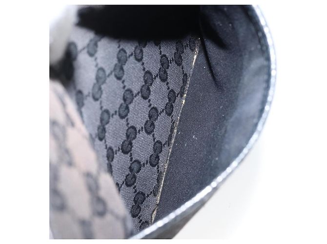Bolsa de Ombro GG Canvas Gucci Preto Prata 122793 Auth bs34005 - vista 22