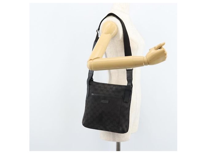 Bolsa de Ombro GG Canvas Gucci Preto Prata 122793 Auth bs34005 - vista 24