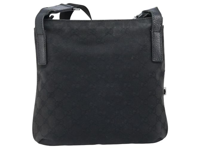 Bolsa de Ombro GG Canvas Gucci Preto Prata 122793 Auth bs34005 - vista 3
