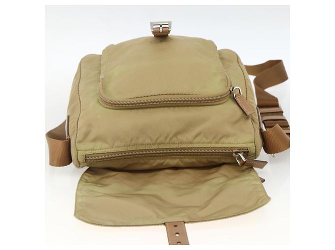 Borsa a Spalla PRADA Nylon Beige Argento Autentica ARZ282 - vista 18