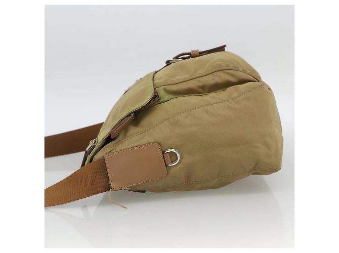 Borsa a Spalla PRADA Nylon Beige Argento Autentica ARZ282 - vista 4