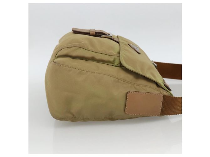 Borsa a Spalla PRADA Nylon Beige Argento Autentica ARZ282 - vista 5