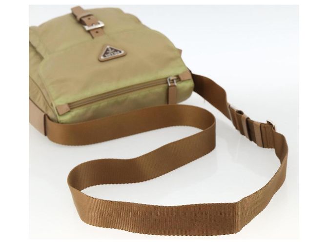Borsa a Spalla PRADA Nylon Beige Argento Autentica ARZ282 - vista 7