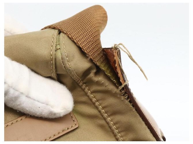 Borsa a Spalla PRADA Nylon Beige Argento Autentica ARZ282 - vista 9
