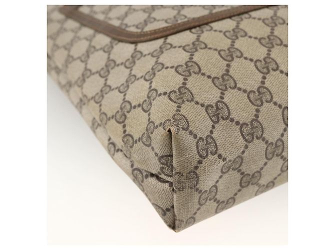 Gucci Zaino GG Supreme Web Sherry Line in PVC beige e oro Auth ep13861 D'oro - vista 11