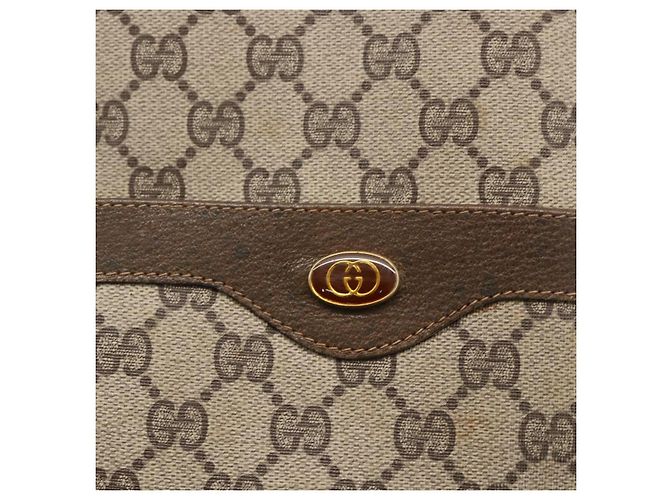 Gucci Zaino GG Supreme Web Sherry Line in PVC beige e oro Auth ep13861 D'oro - vista 14