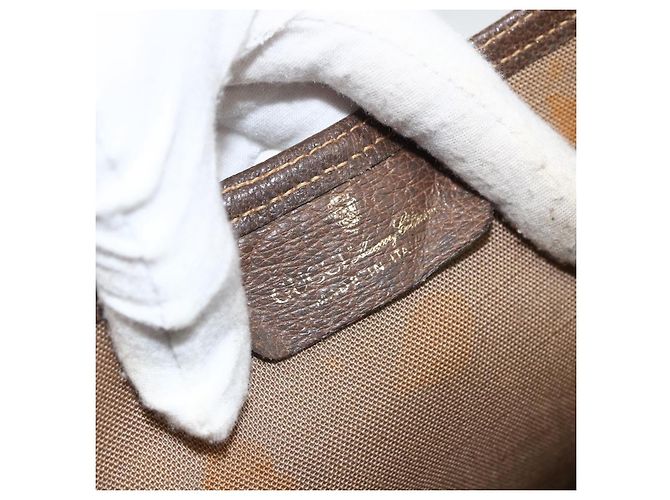 Gucci Zaino GG Supreme Web Sherry Line in PVC beige e oro Auth ep13861 D'oro - vista 15