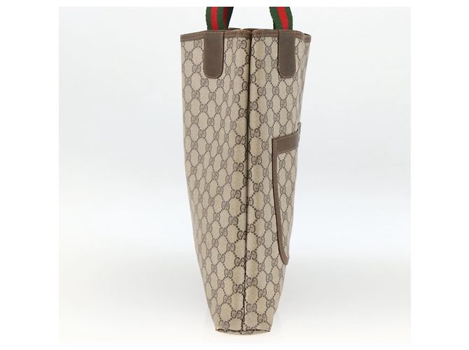 Gucci Zaino GG Supreme Web Sherry Line in PVC beige e oro Auth ep13861 D'oro - vista 4