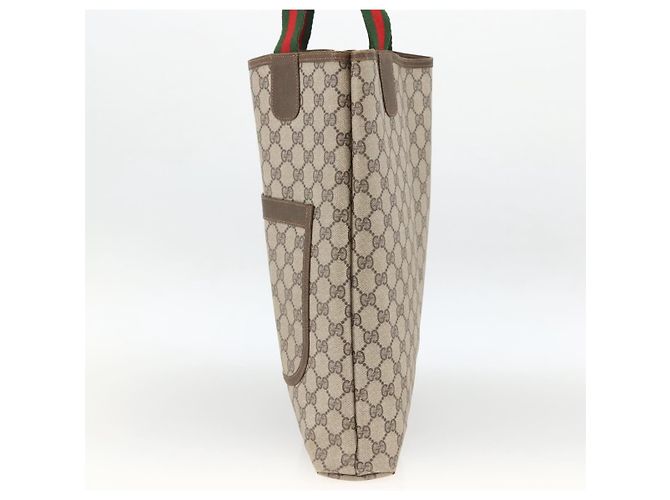 Gucci Zaino GG Supreme Web Sherry Line in PVC beige e oro Auth ep13861 D'oro - vista 5