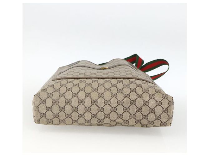 Gucci Zaino GG Supreme Web Sherry Line in PVC beige e oro Auth ep13861 D'oro - vista 9