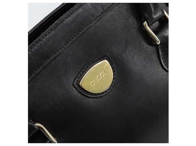 Gucci Borsa a mano in pelle nera e oro Auth BSZ350 Nero D'oro - vista 14