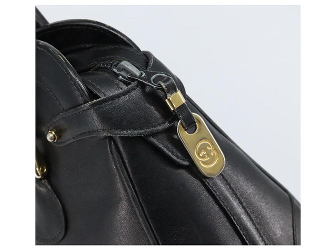 Gucci Borsa a mano in pelle nera e oro Auth BSZ350 Nero D'oro - vista 15