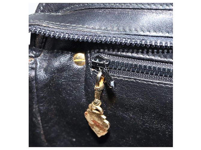 Gucci Borsa a mano in pelle nera e oro Auth BSZ350 Nero D'oro - vista 20