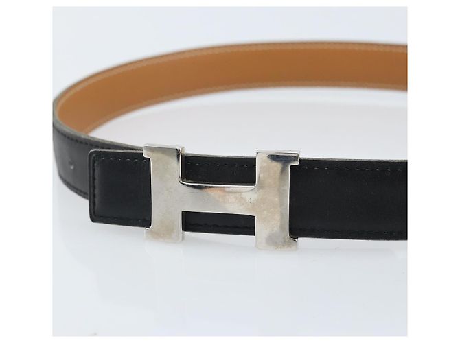 Hermès Cinturón reversible de cuero HERMES Constance Mini 29,1"" Negro Auth BSZ097 - vista 5