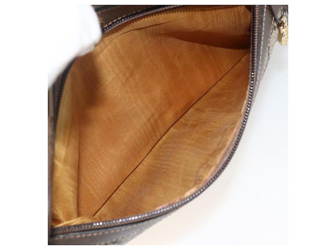 Borsa Sherry Line GG Supreme Web di GUCCI in PVC beige e oro 56 02 004 Auth BSZ198 D'oro - vista 19