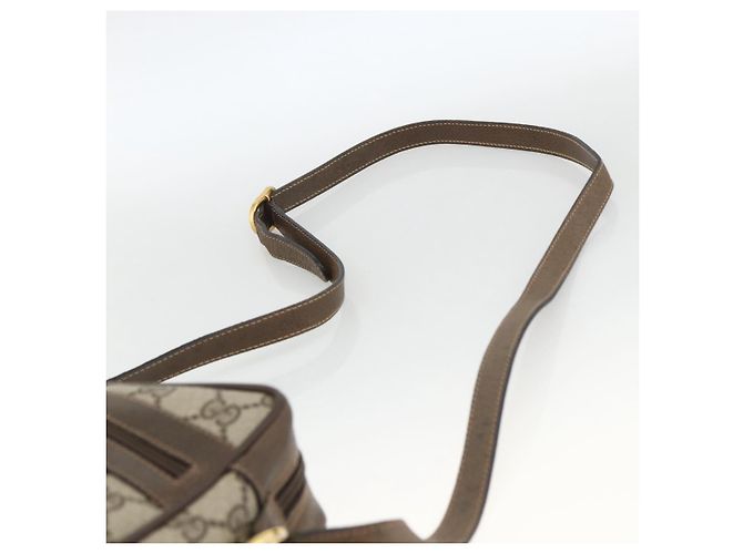 Borsa Sherry Line GG Supreme Web di GUCCI in PVC beige e oro 56 02 004 Auth BSZ198 D'oro - vista 8