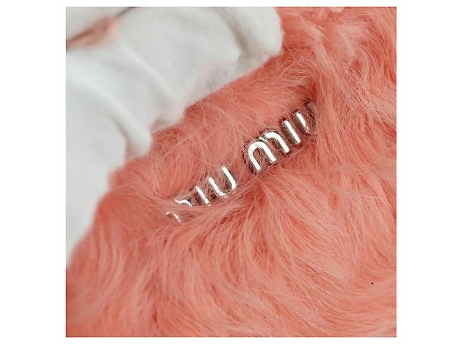 Miu Miu Chain Shoulder Bag fur Pink Silver Auth ARZ527M Silvery - view 15