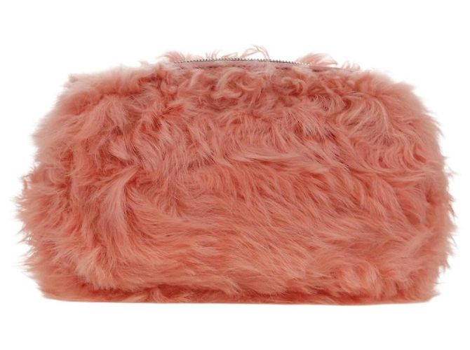 Miu Miu Chain Shoulder Bag fur Pink Silver Auth ARZ527M Silvery - view 2
