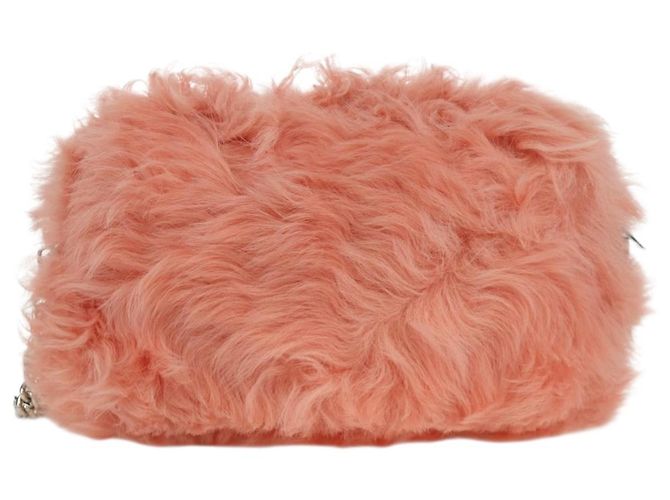 Miu Miu Chain Shoulder Bag fur Pink Silver Auth ARZ527M Silvery - view 3
