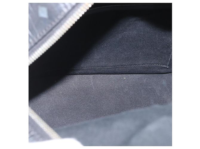 Zaino MCM Logogram Vicetos Studs in pelle PVC nera Auth kk619 Nero - vista 19