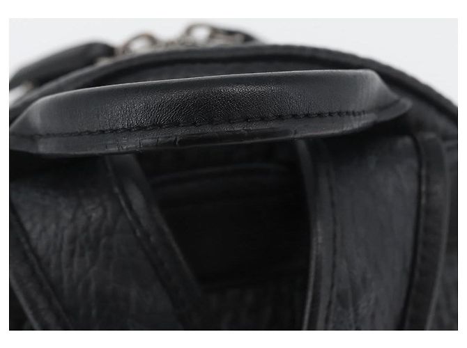 Zaino MCM Logogram Vicetos Studs in pelle PVC nera Auth kk619 Nero - vista 7