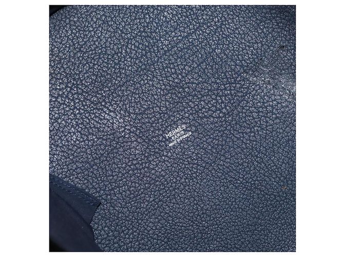 Hermès HERMES Borsa a Spalla Marine Receive Tela Marina Argento Auth bs33890 Blu navy - vista 16