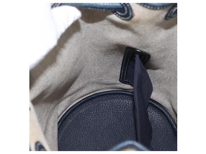 Hermès HERMES Borsa a Spalla Marine Receive Tela Marina Argento Auth bs33890 Blu navy - vista 19