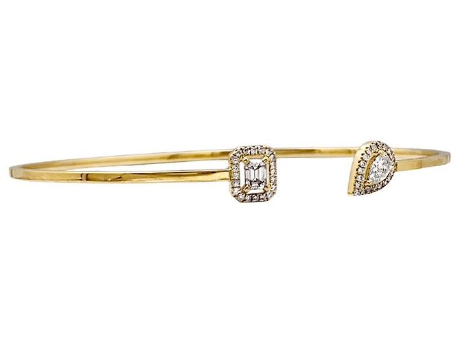 Pulsera Messika, "Jonc Flex Toi & Moi My Twin" en oro amarillo y diamantes. - vista 2