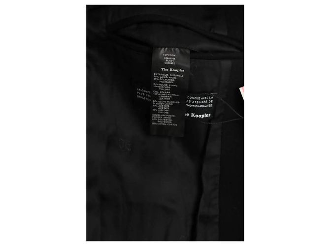 The Kooples Abrigo de lana negro - vista 6