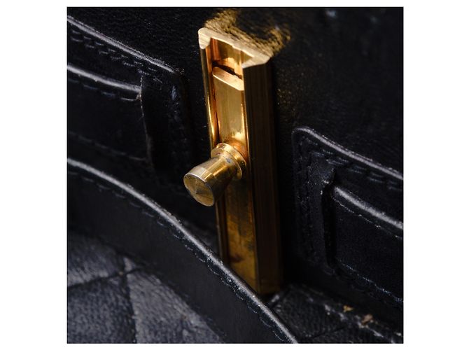 Autre Marque Beauty Case in Pelle di Coccodrillo Nero - vista 11