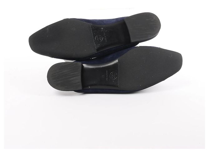 Mule in Camoscio e Tessuto con Stella di Strass Chanel in Blu Marino e Nero G35835, Taglia 41 EU Blu navy - vista 9