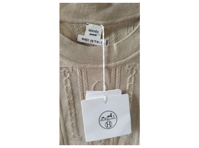Hermès Beiger Strick-T-Shirt - Ansicht 3