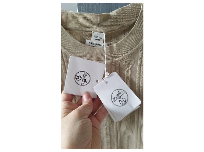 Hermès Beiger Strick-T-Shirt - Ansicht 4