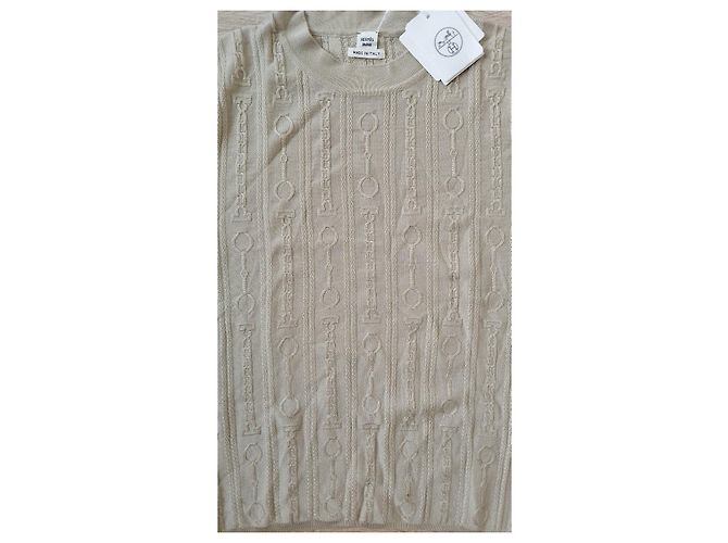 Hermès Beiger Strick-T-Shirt - Ansicht 9