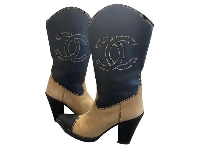 Botas de vaquero de cuero Chanel Multicolor - vista 2