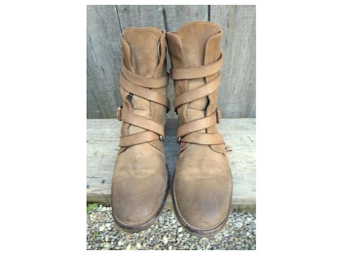 Botines Sartore de cuero marrón claro - vista 3