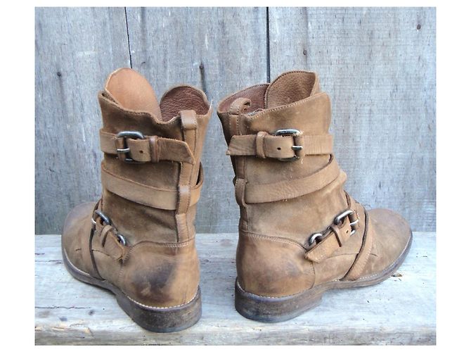 Botines Sartore de cuero marrón claro - vista 4