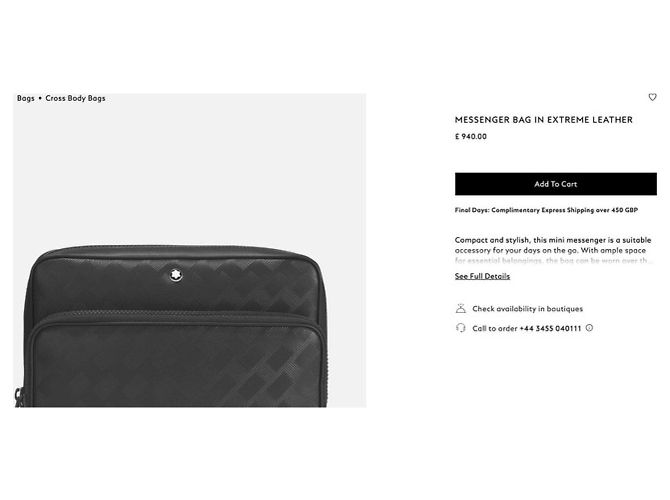 Sac messager en cuir Montblanc Extreme Noir - vue 7