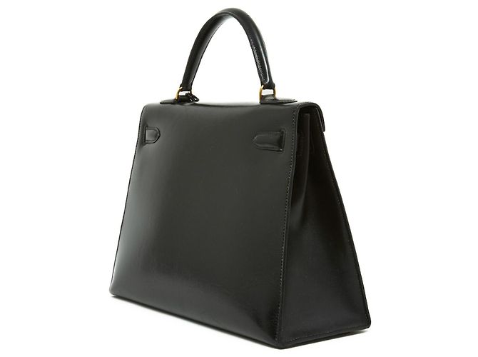 Borsa Hermès 1989 Zenoï Kelly 32 Sellier in Pelle Nera Graffiti Hermes con tracolla Nero - vista 7