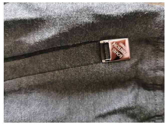 Giacca Aviatore Louis Vuitton Grigia Scacchi Seta Nylon Cotone Grigio - vista 3