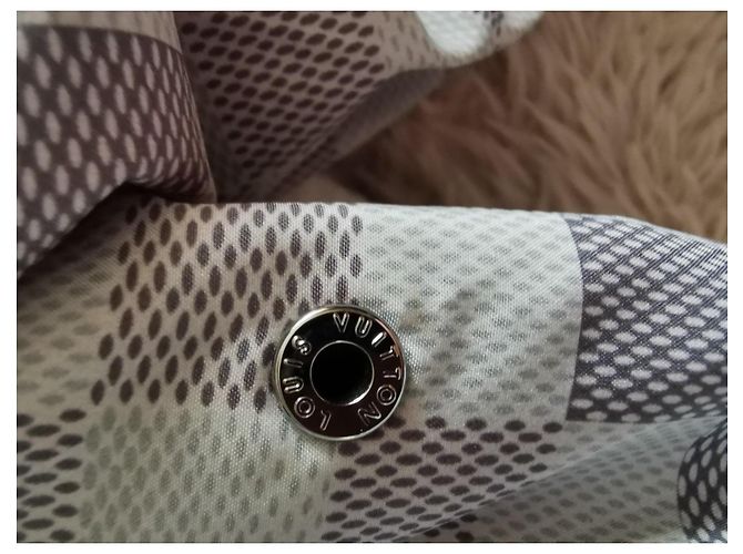 Giacca Aviatore Louis Vuitton Grigia Scacchi Seta Nylon Cotone Grigio - vista 5