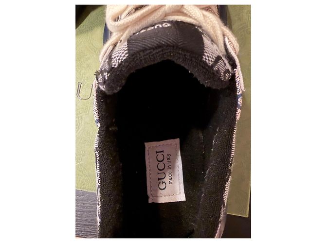 Sneaker in tela GG Gucci Blu Beige - vista 3