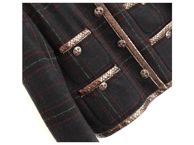 Chanel Pre-Fall 2013 Metiers D’Art ‘Paris-Edinburgh’ Tartan-Jacke Schwarz - Ansicht 2