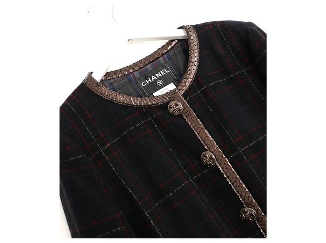 Chanel Pre-Fall 2013 Metiers D’Art ‘Paris-Edinburgh’ Tartan-Jacke Schwarz - Ansicht 3