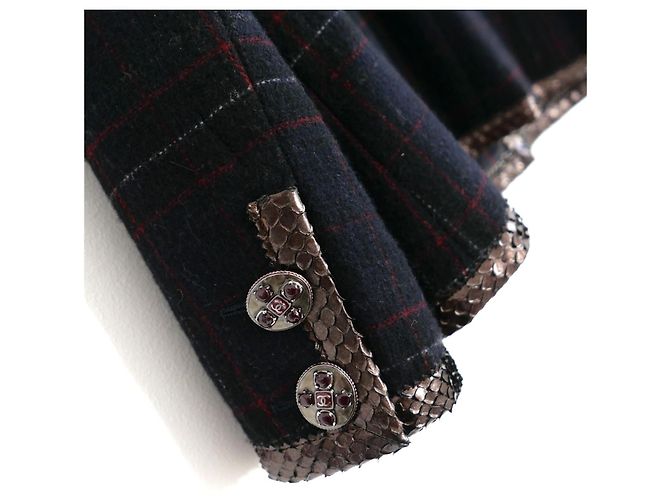 Chanel Pre-Fall 2013 Metiers D’Art ‘Paris-Edinburgh’ Tartan-Jacke Schwarz - Ansicht 5