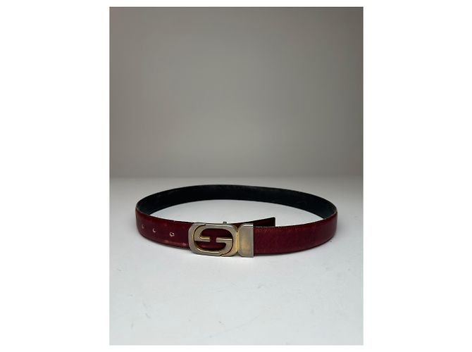 Vintage Gucci Leder Gürtel lila Bordeaux - Ansicht 10