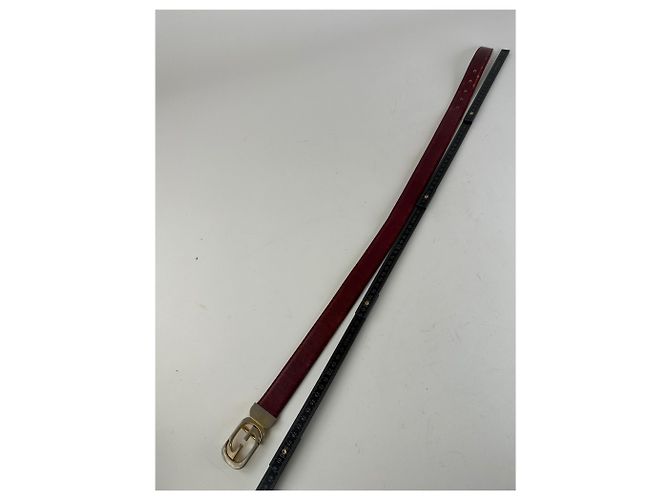 Vintage Gucci Leder Gürtel lila Bordeaux - Ansicht 8