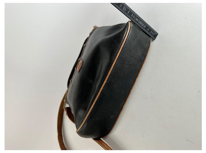 Triomphe Céline Borsa a spalla / crossbody in pelle vintage Celine Paris nera e marrone - vista 13