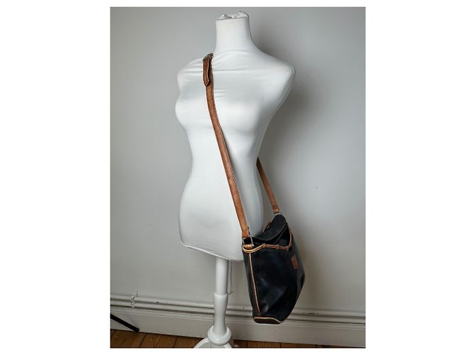 Triomphe Céline Borsa a spalla / crossbody in pelle vintage Celine Paris nera e marrone - vista 14